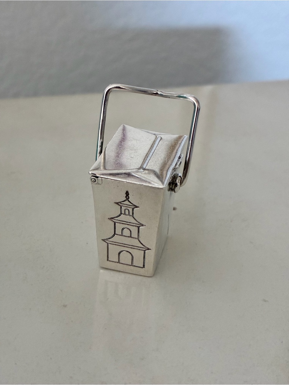 Tiffany & Co. Silver Pagoda Handle Trinket Box